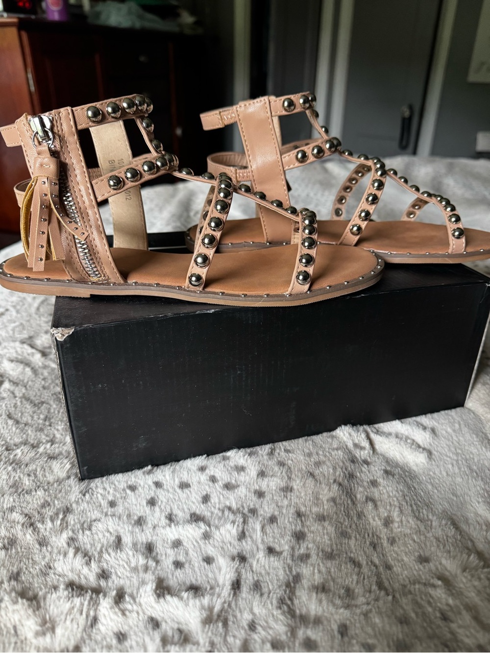 Vici Bina Tan Studded Gladiator Sandals